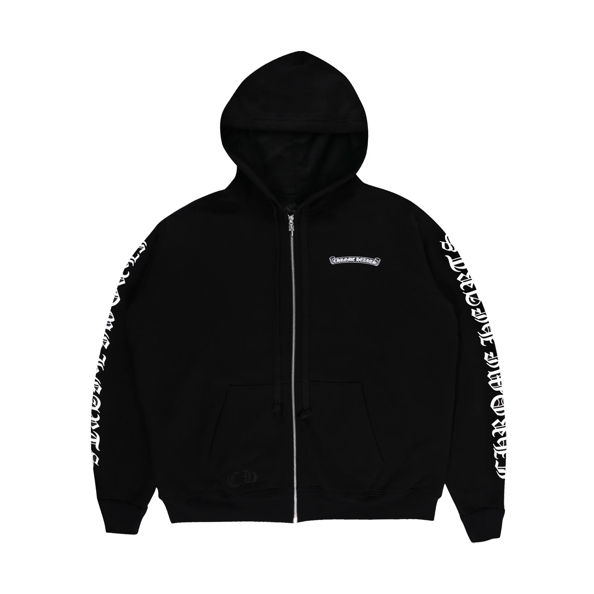 Chrome Hearts Scroll Zip Up Hoodie Black