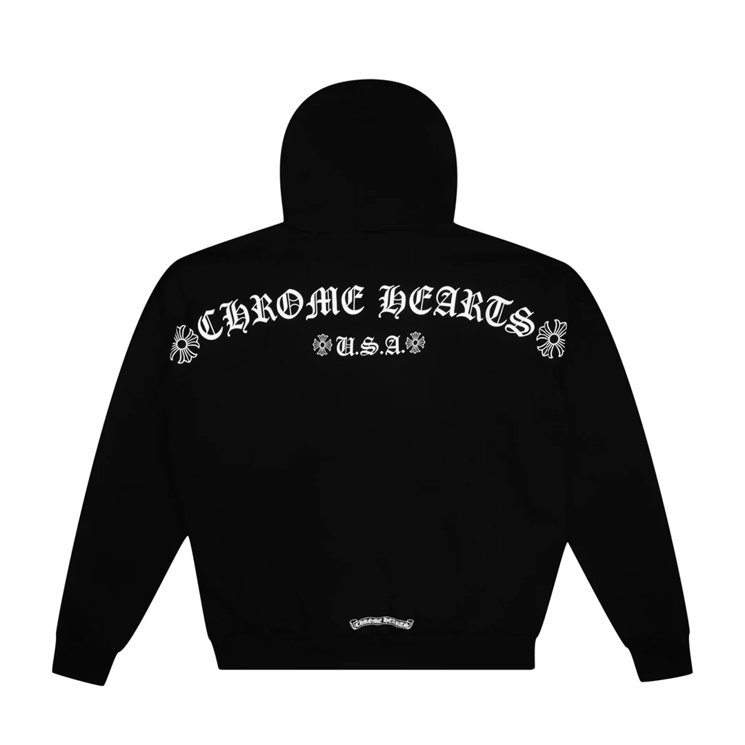 Chrome Hearts Shoulder Logo Zip Up Thermal Hoodie - Image 2