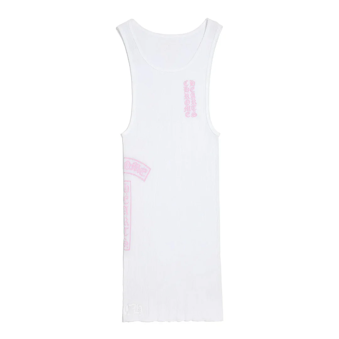 Chrome Hearts T-Bar Rib Tank Top White Pink