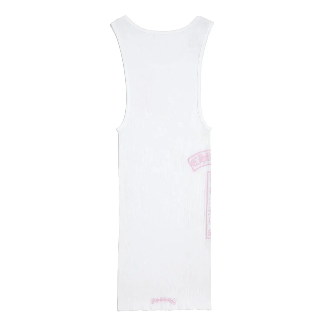Chrome Hearts T-Bar Rib Tank Top White Pink - Image 2