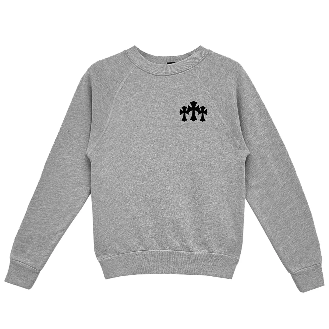 Chrome Hearts Triple Cross CH Crewneck Grey (Womens) - Image 2
