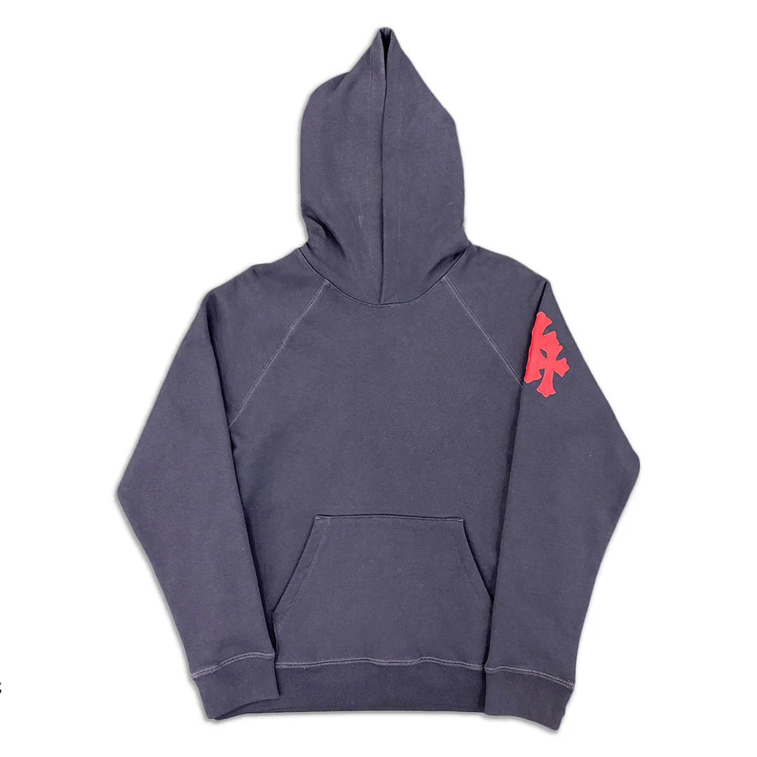 Chrome Hearts Paper Jam Triple Cross Hoodie Navy/Red
