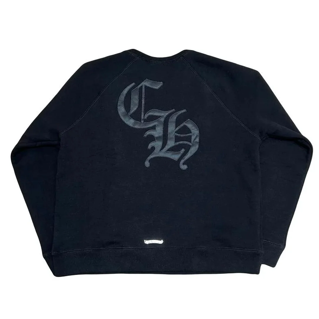 Chrome Hearts Triple Cross Nylon CH Logo Crewneck Black - Image 2