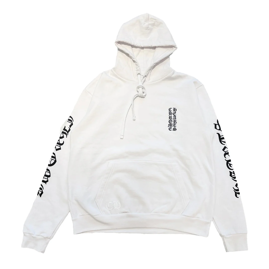 Chrome Hearts Vertical Logo Hoodie White