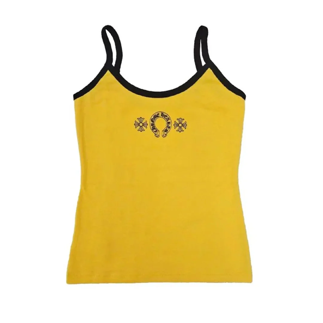 Chrome Hearts Yellow & Black Horseshoe Logo Tank Top (Womens)