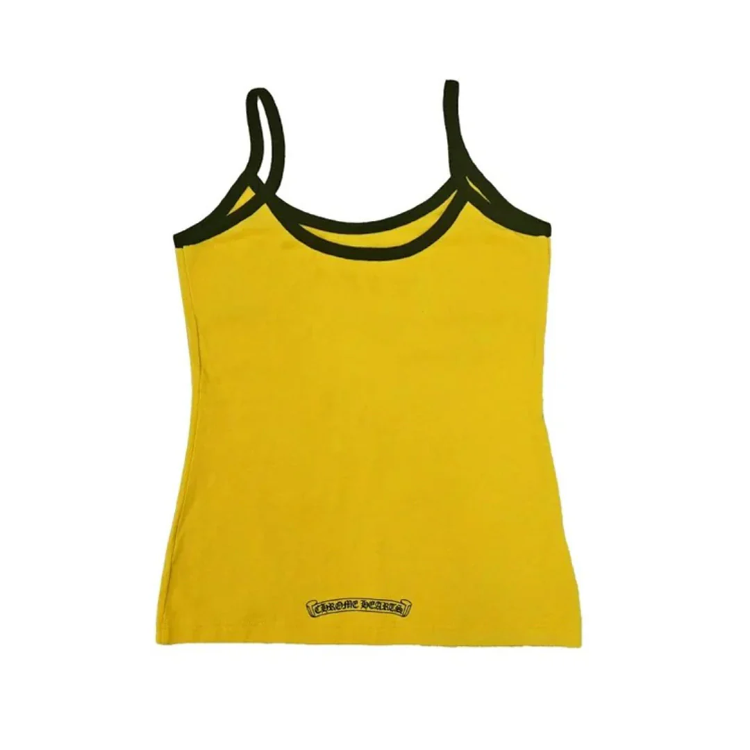 Chrome Hearts Yellow & Black Horseshoe Logo Tank Top (Womens) - Image 2