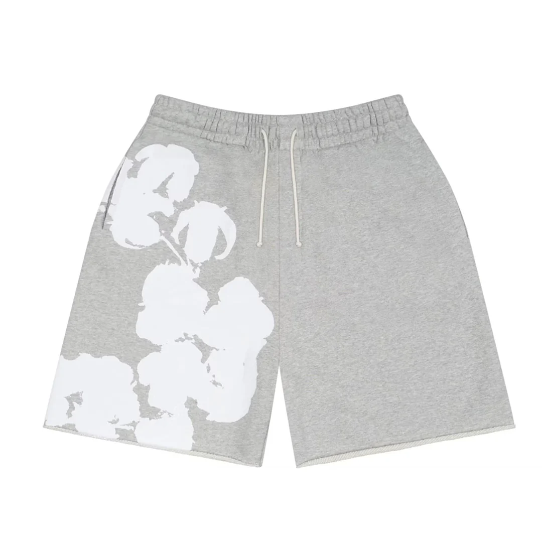 Denim Tears Big Cotton Wreath Sweat Shorts Grey