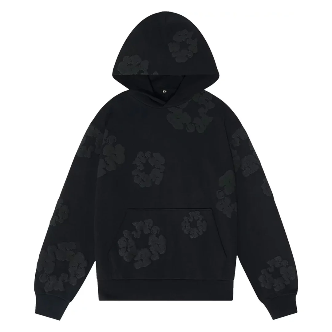 Denim Tears Cotton Wreath Hoodie Black Monochrome