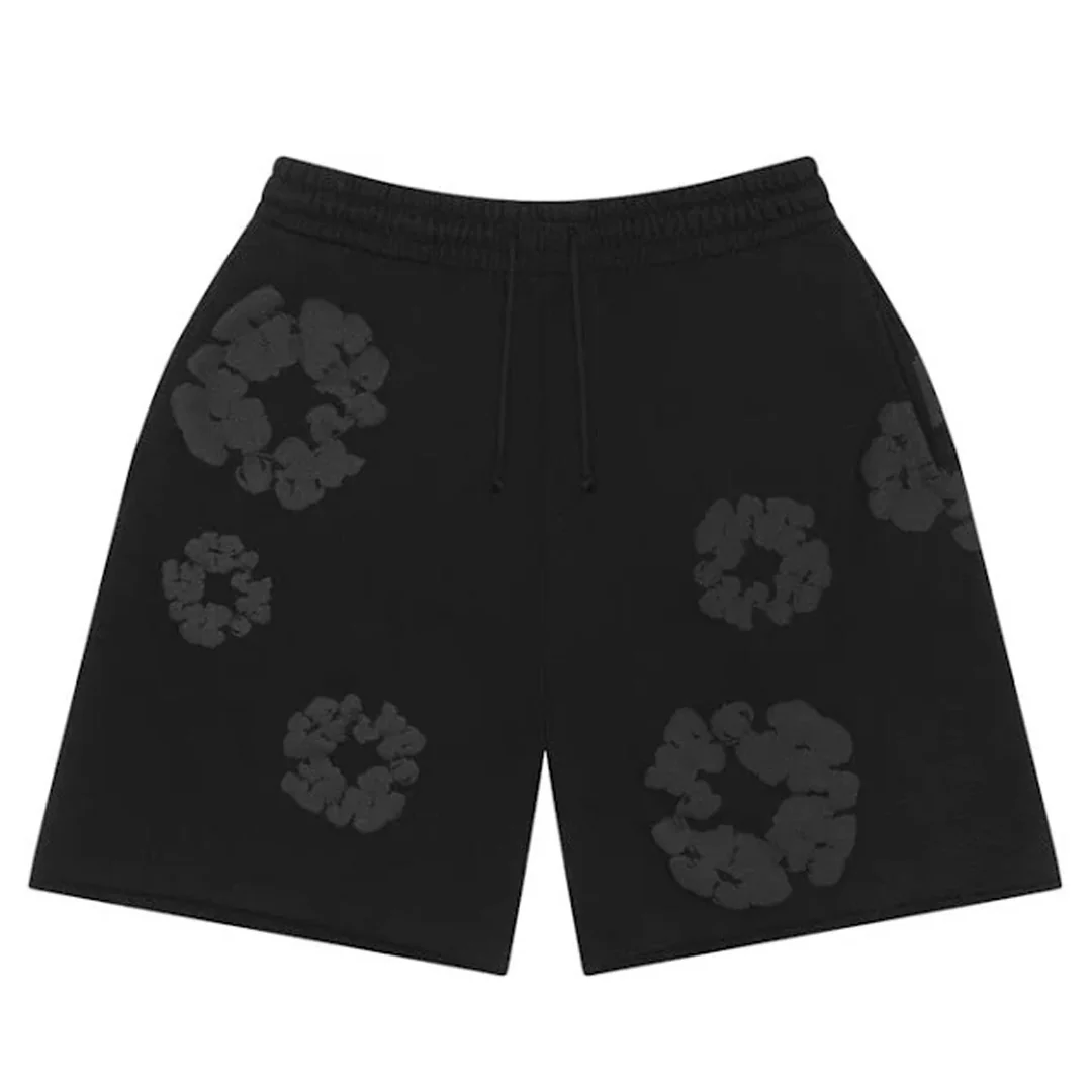 Denim Tears Cotton Wreath Shorts Black Monochrome
