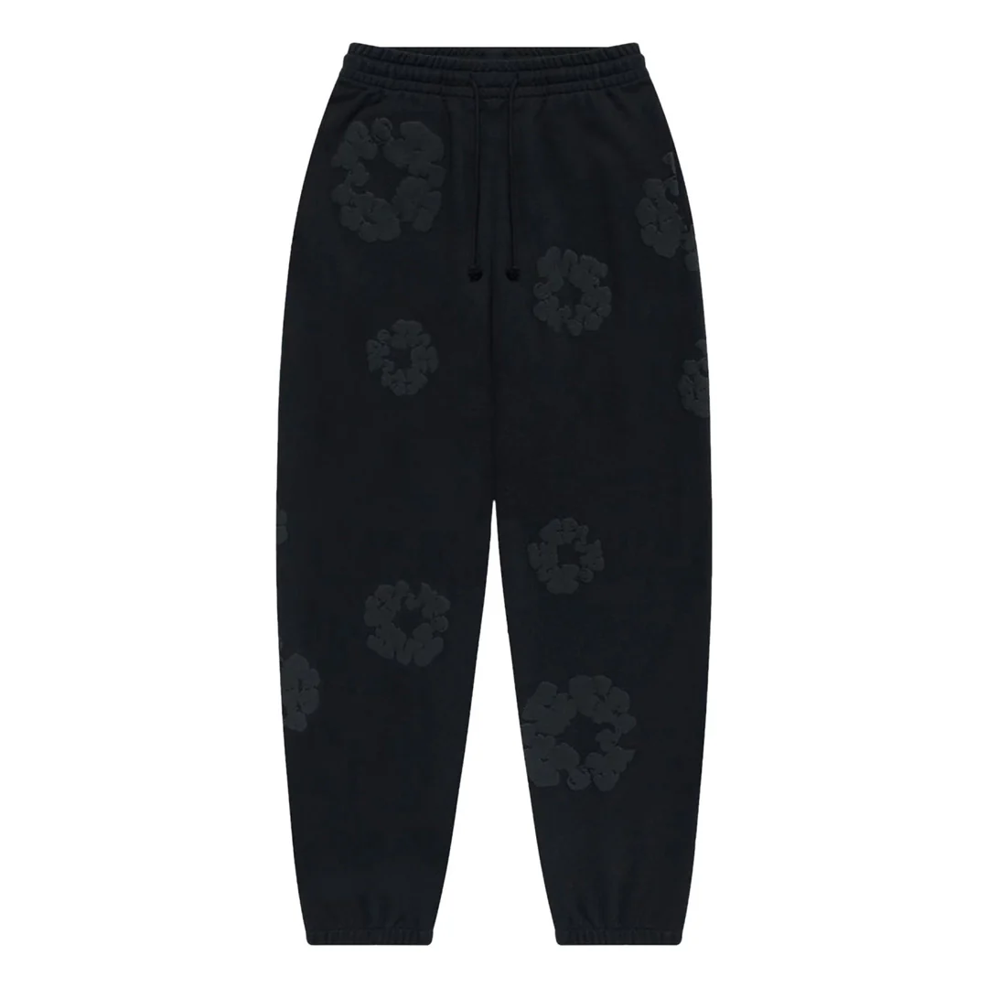 Denim Tears Cotton Wreath Sweatpants Black Monochrome