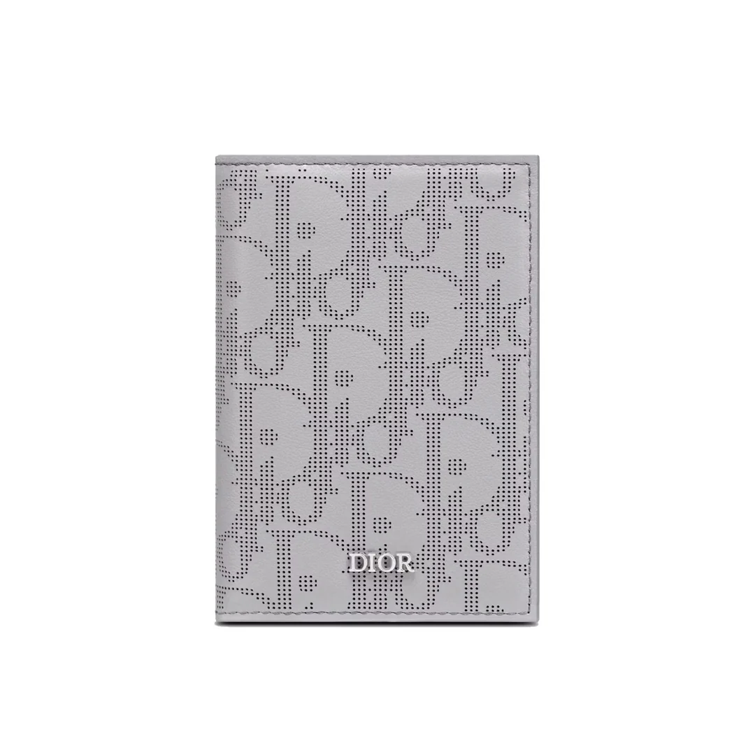 Dior Bi-Fold Card Holder Oblique Galaxy Gray