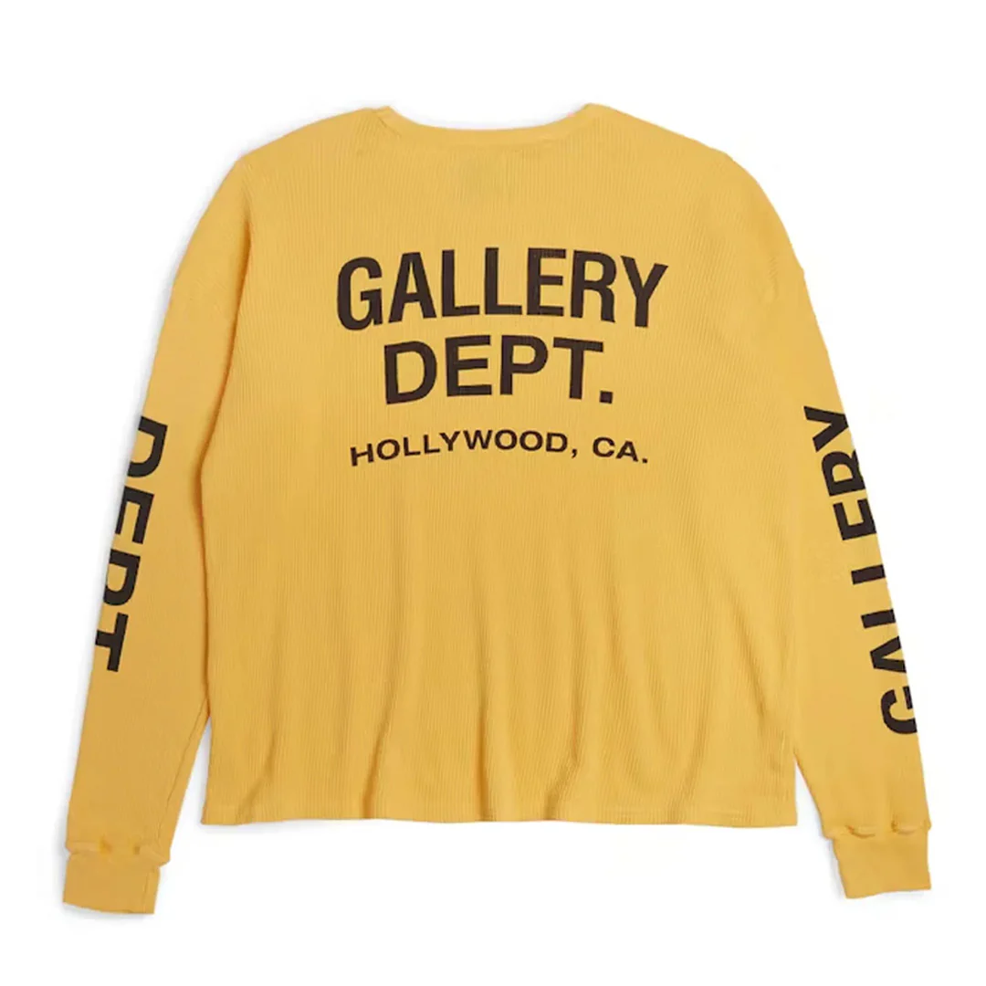 Gallery Dept. Thermal Long Sleeve T-Shirt Yellow - Image 2