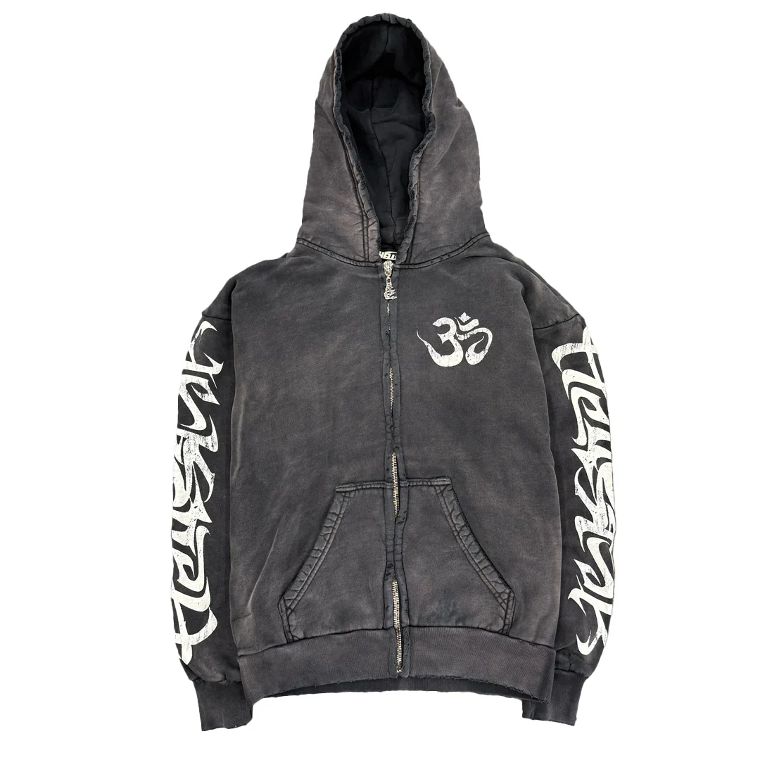 Hellstar OHM Zip Up Hoodie Black