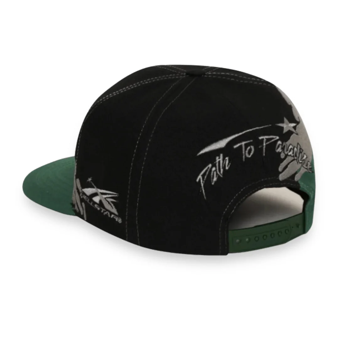 Hellstar Paintbrush Snapback Hat Black/Green - Image 2