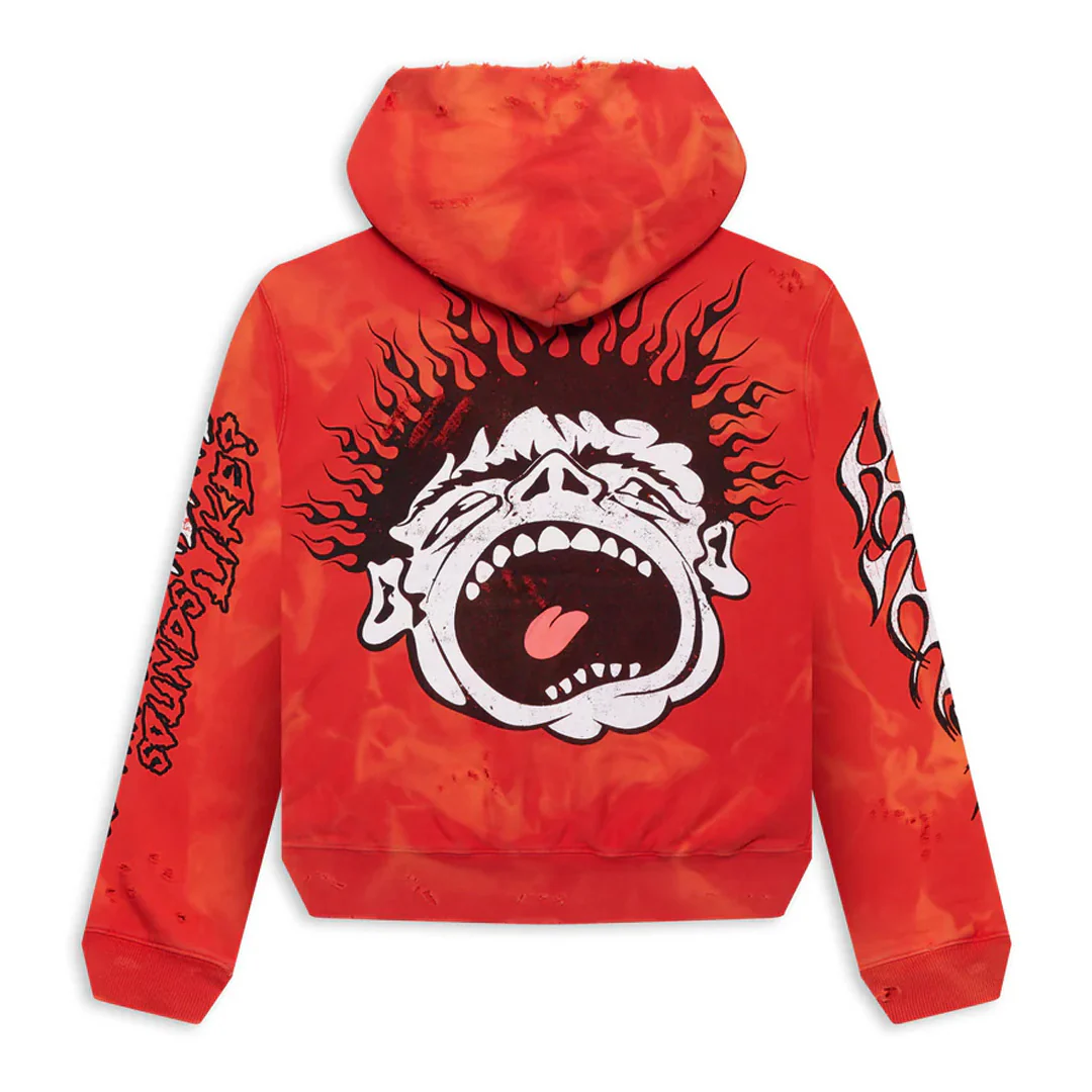 Hellstar Records Hoodie Lava Red - Image 2