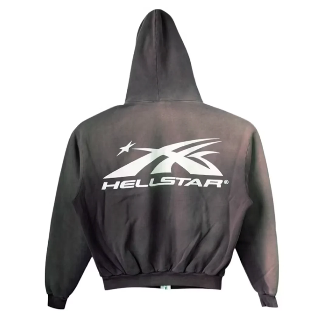 Hellstar Sports Zip Up Hoodie Grey - Image 2