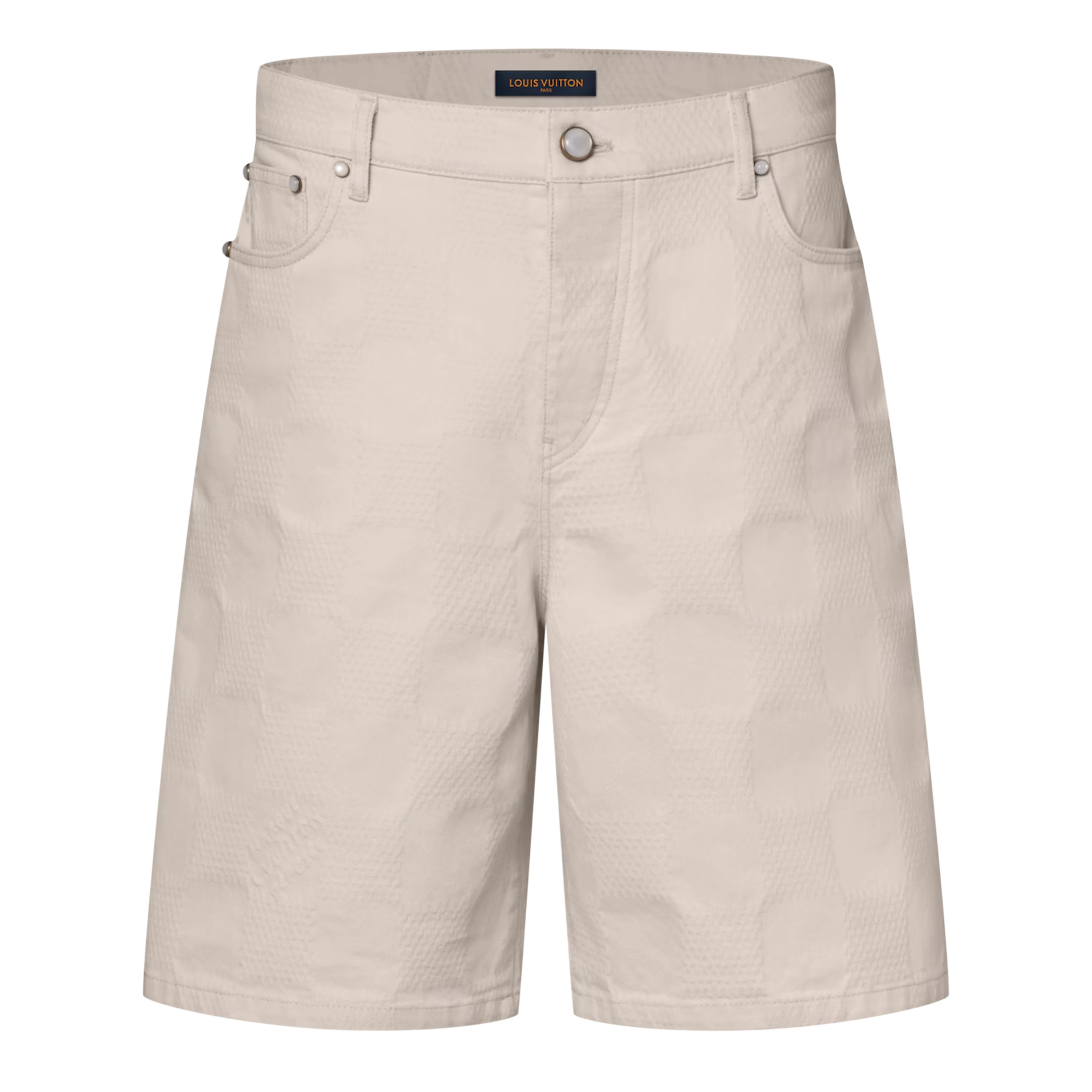 Louis Vuitton Damier Beige 3D Light Denim Shorts