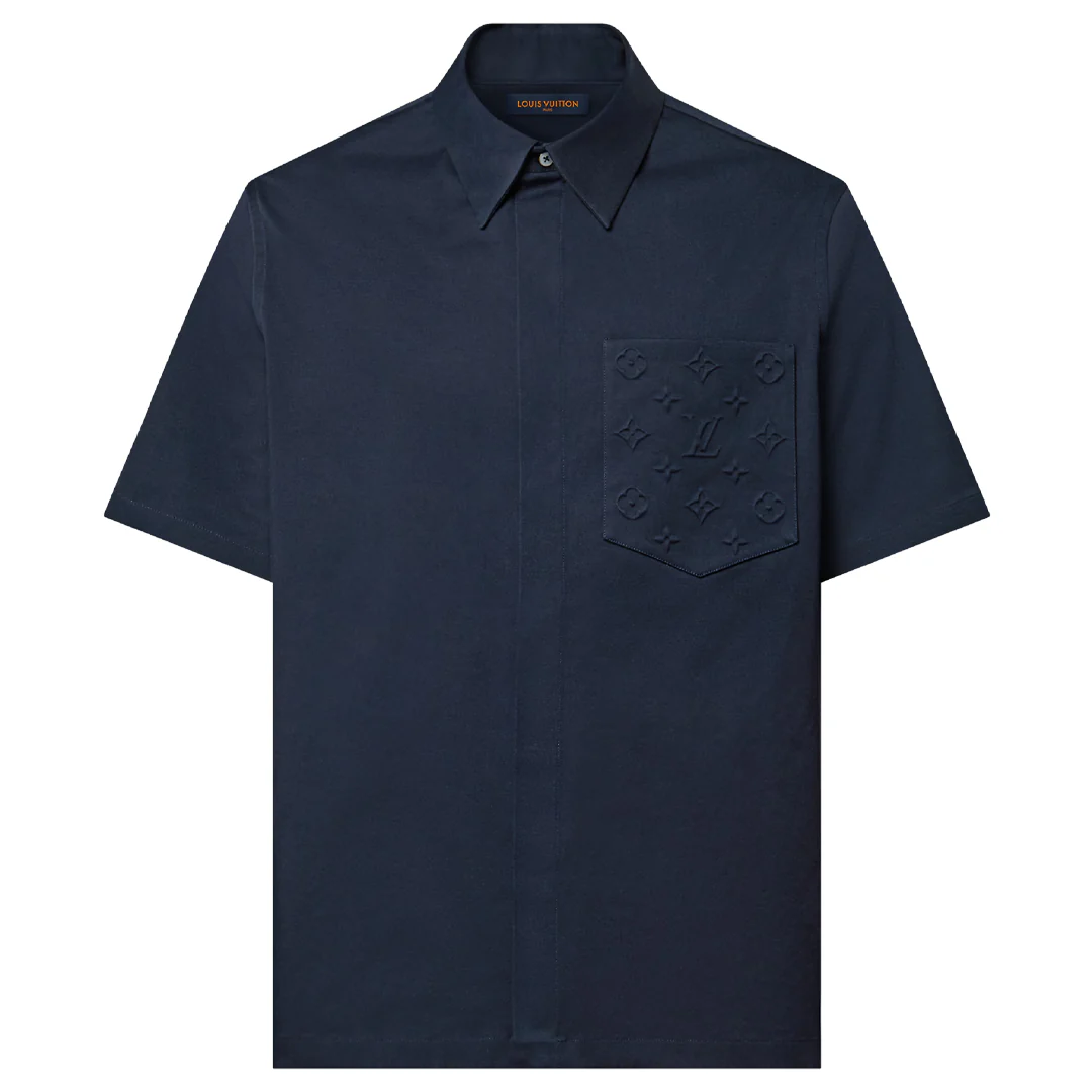 Louis Vuitton Monogram Pocket Short-Sleeved Shirt Navy
