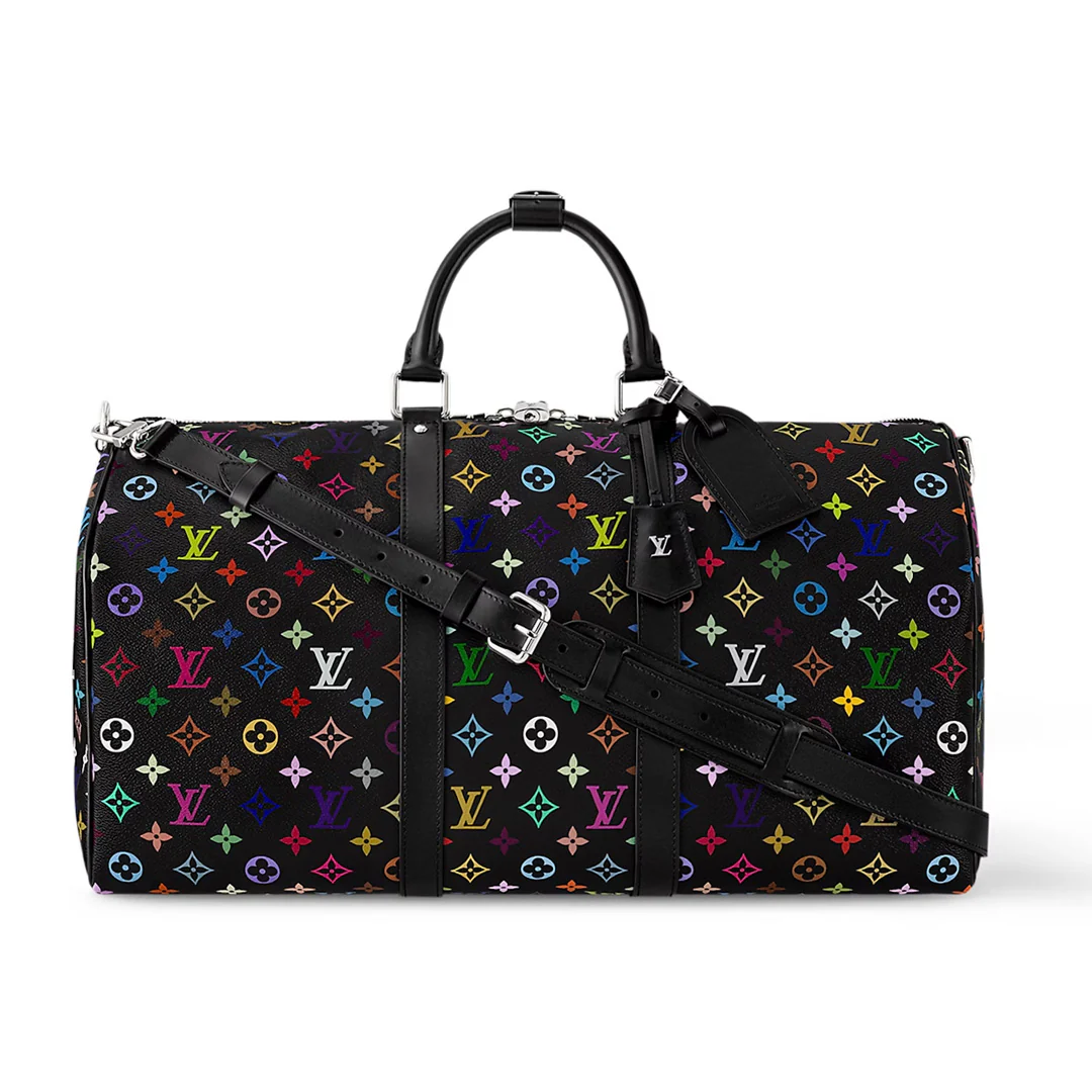 Louis Vuitton x Takashi Murakami Keepall Bandouliere 50 Black Multicolored