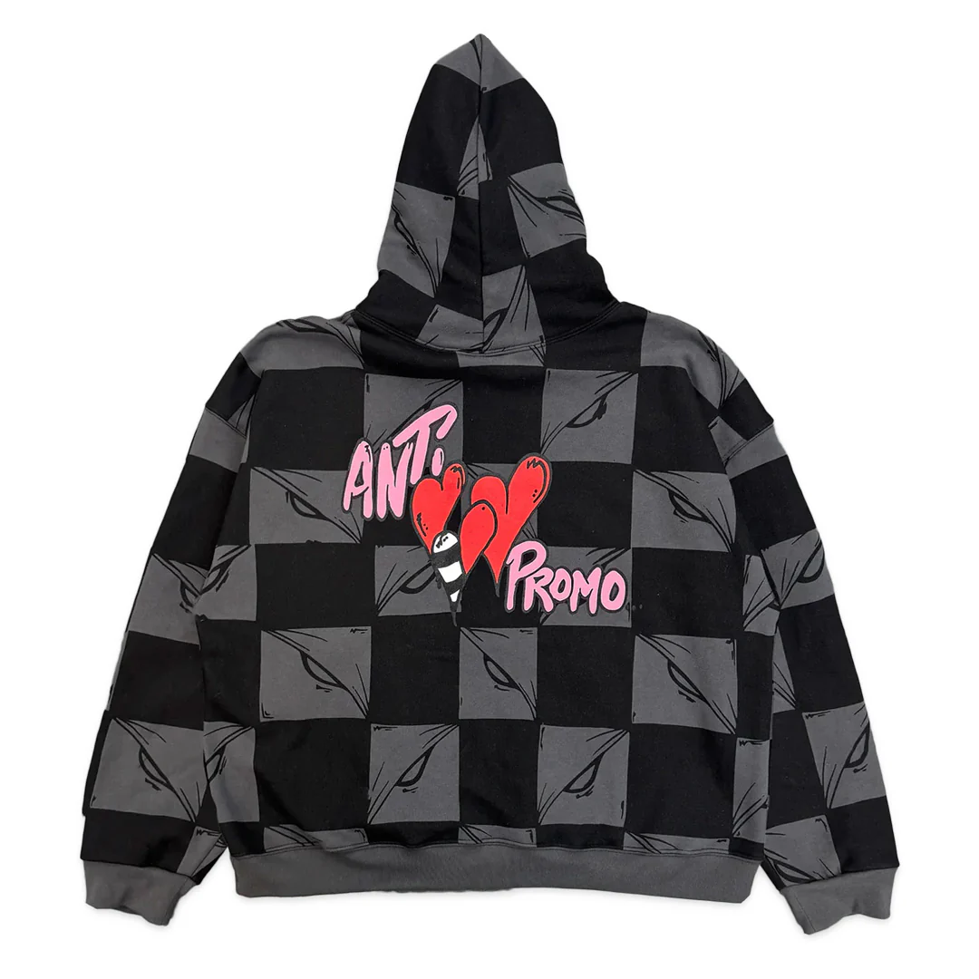 Matty Boy 99 Eyes Anti Promo Hoodie "Black/Grey" - Image 2