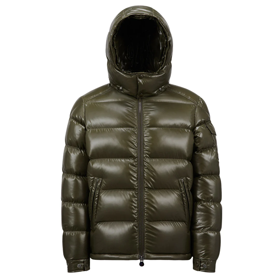 Moncler Khaki Maya Short Down Jacket