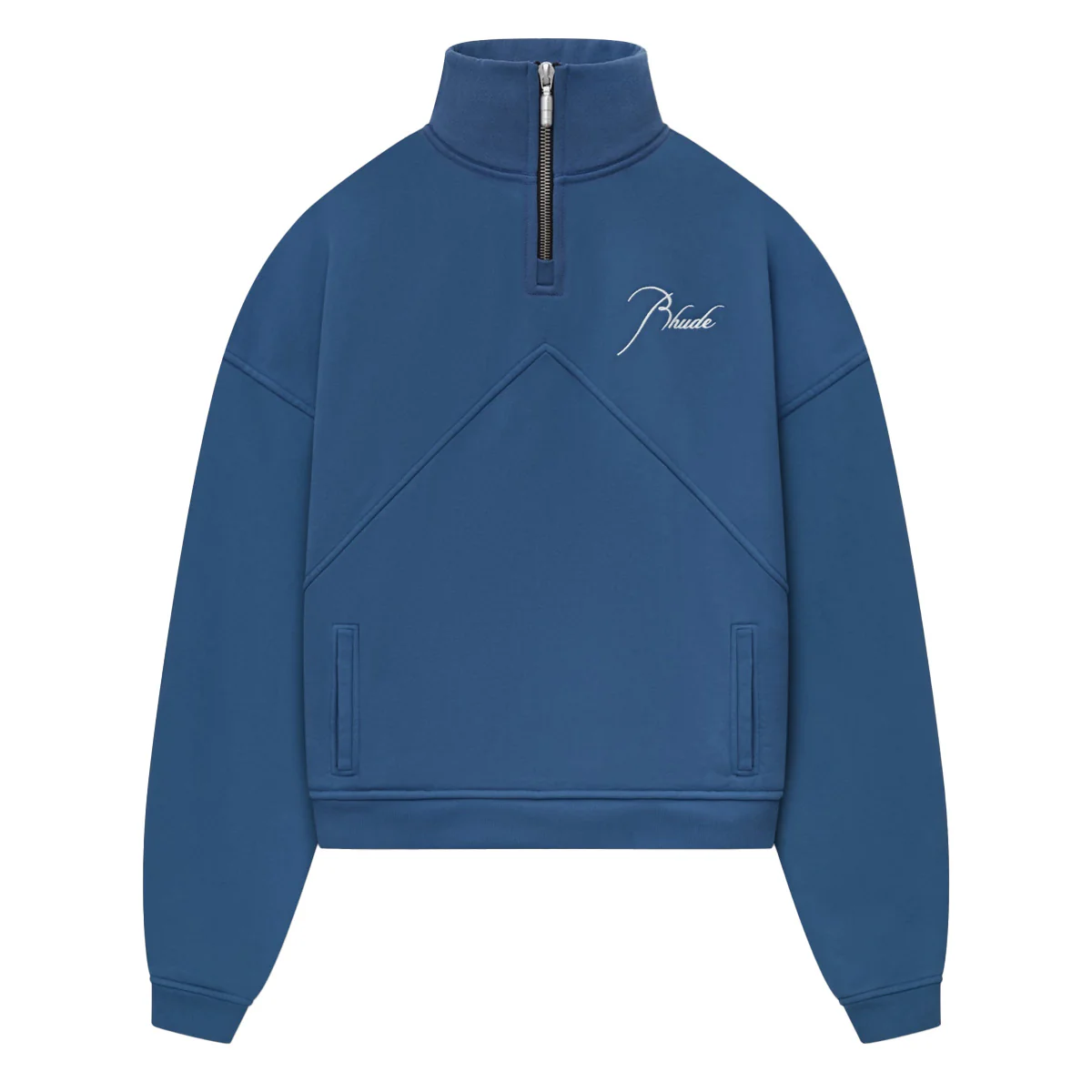 Rhude Script Logo Quarter Zip Vintage Midnight Navy