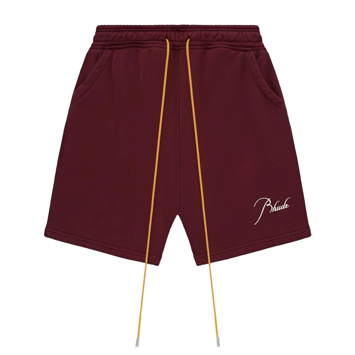 Rhude Script Logo Sweat Shorts Maroon