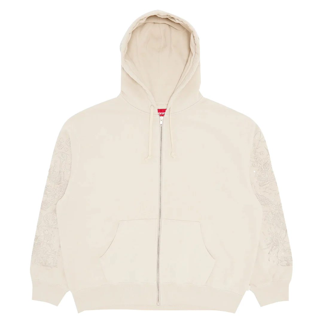 Supreme AOI Zip Up Hooded Sweatshirt Natural