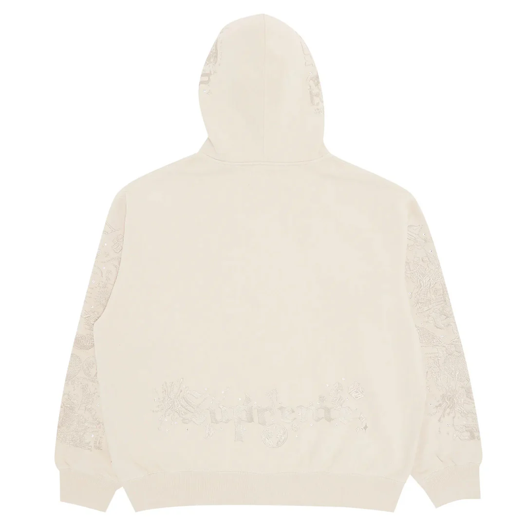 Supreme AOI Zip Up Hooded Sweatshirt Natural - Image 2