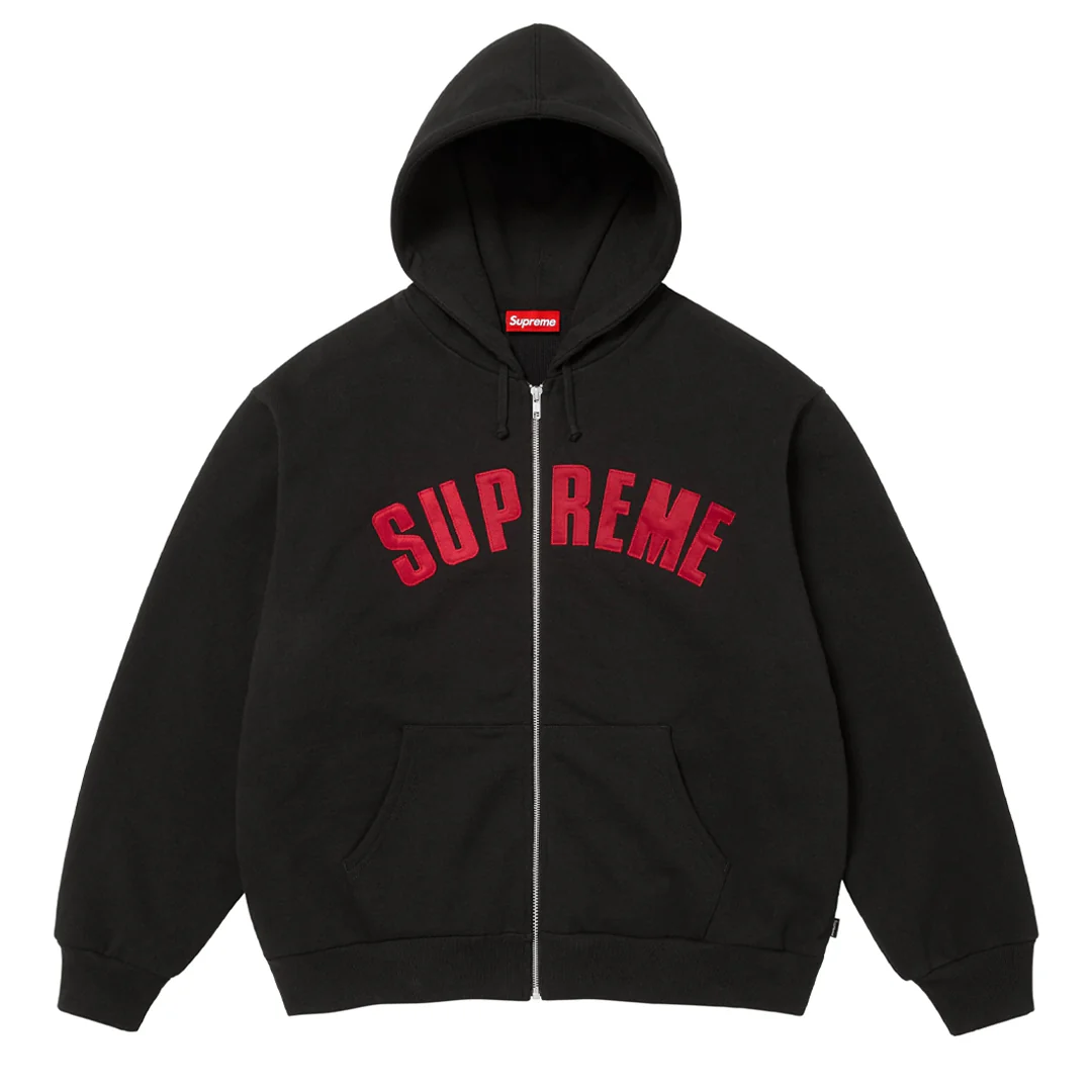 Supreme Arc Thermal Lined Zip Up Hoodie Black