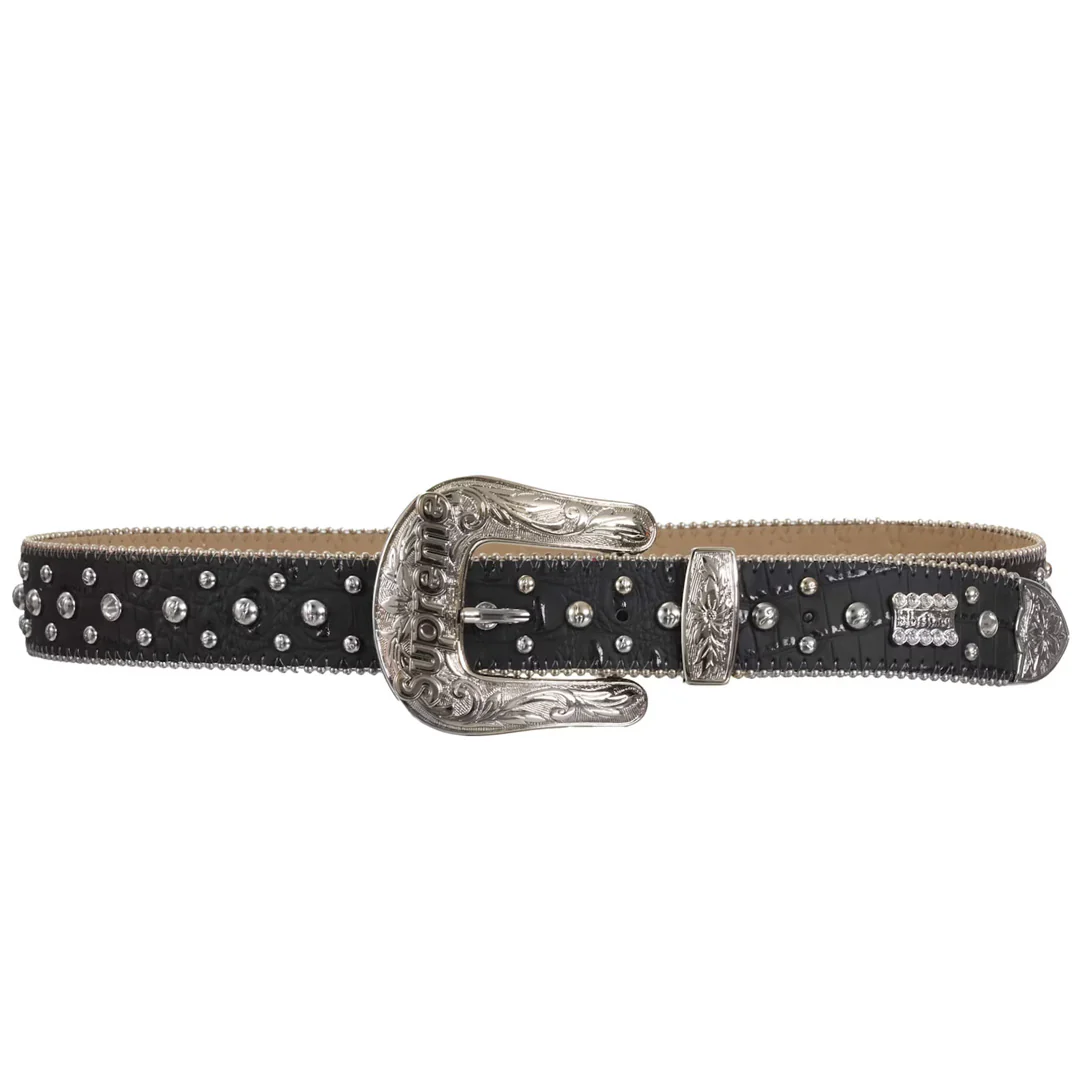Supreme b.b. Simon Studded Ranger Belt Black