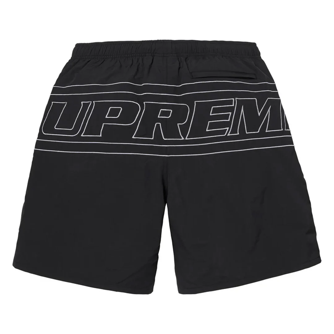Supreme Big Logo Nylon Shorts Black - Image 2