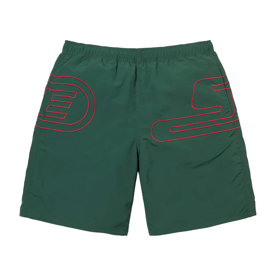 Supreme Big Logo Nylon Shorts Green