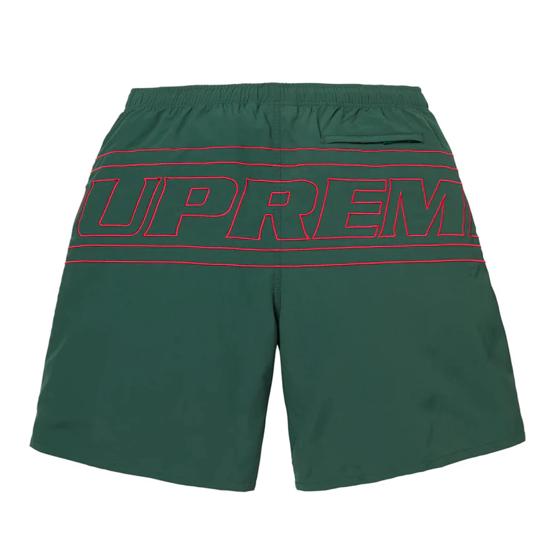 Supreme Big Logo Nylon Shorts Green - Image 2