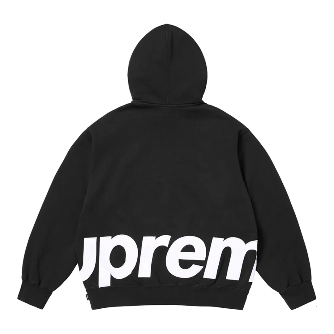 Supreme Big Logo Zip Up Hoodie Black - Image 2
