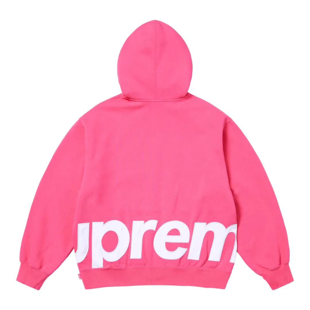 Supreme Big Logo Zip Up Hoodie Pink - Image 2