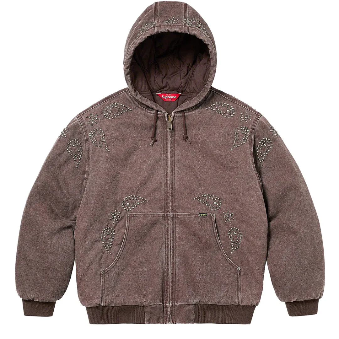 Supreme Brown Paisley Studded Work Jacket