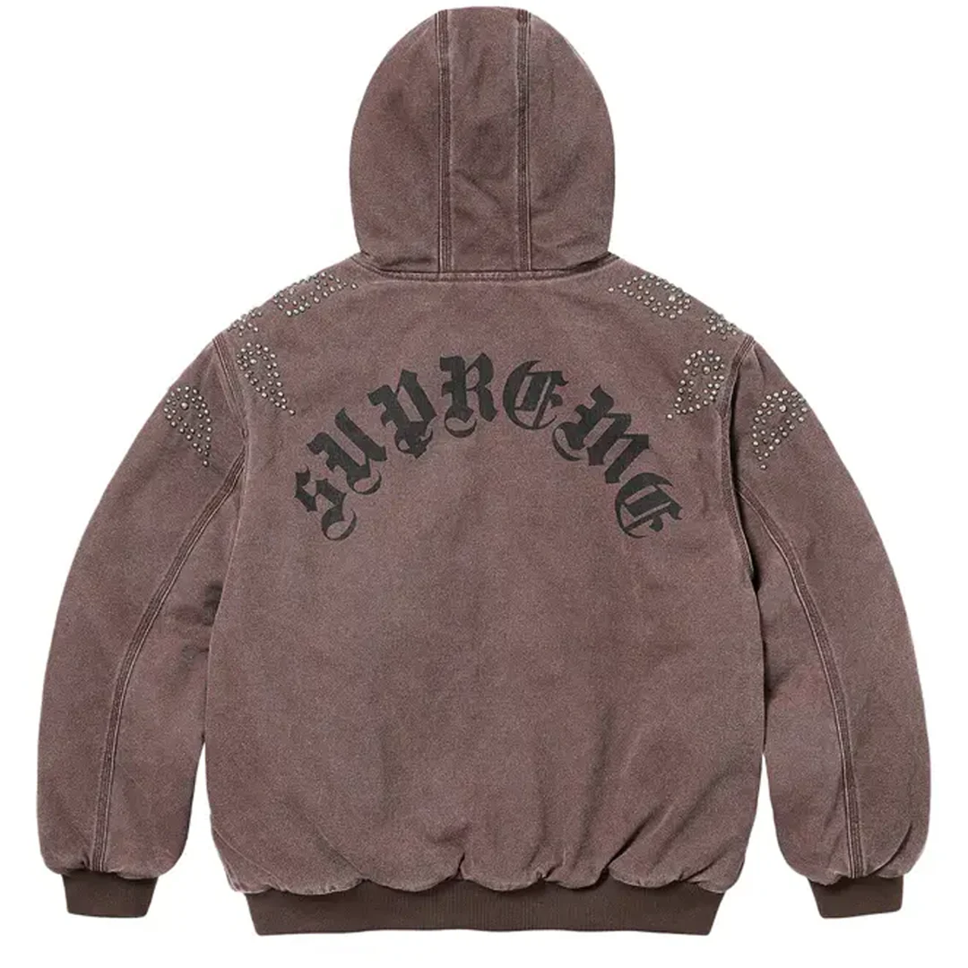 Supreme Brown Paisley Studded Work Jacket - Image 2