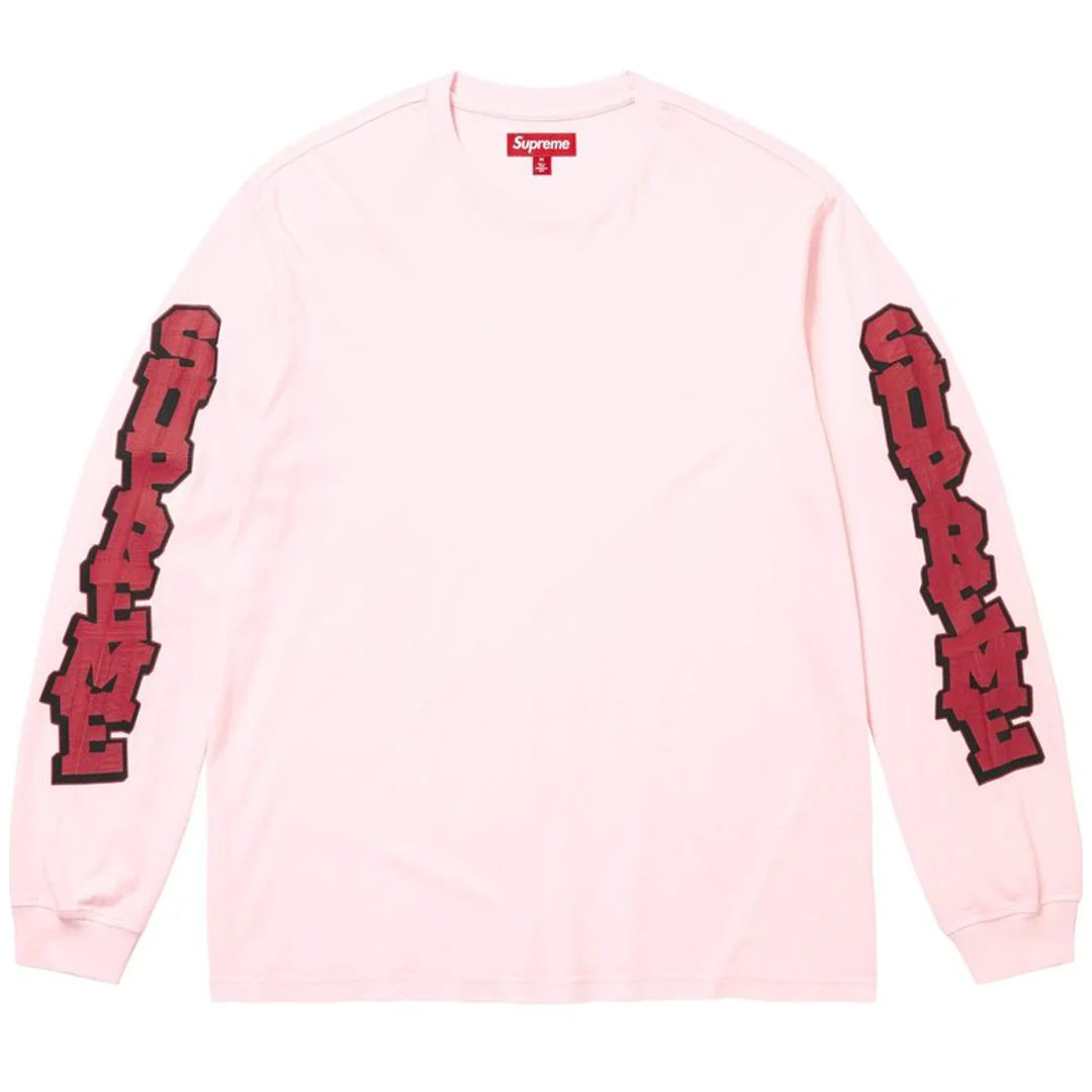 Supreme Cracked Sleeve L/S Top Pink