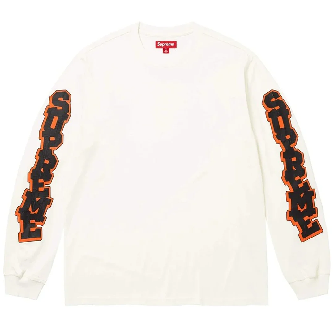 Supreme Cracked Sleeve L/S Top White