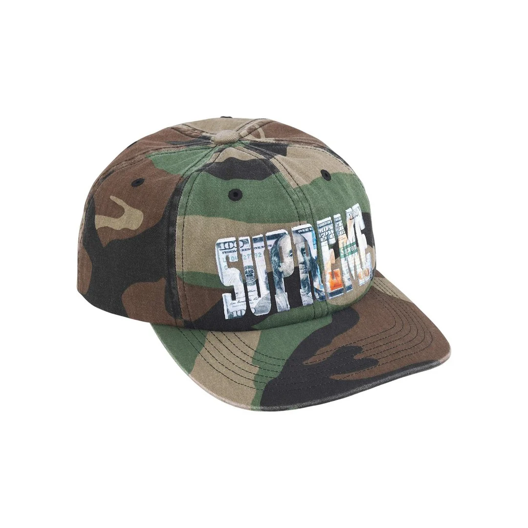 Supreme Embroidered Money Logo 6-Panel Camo
