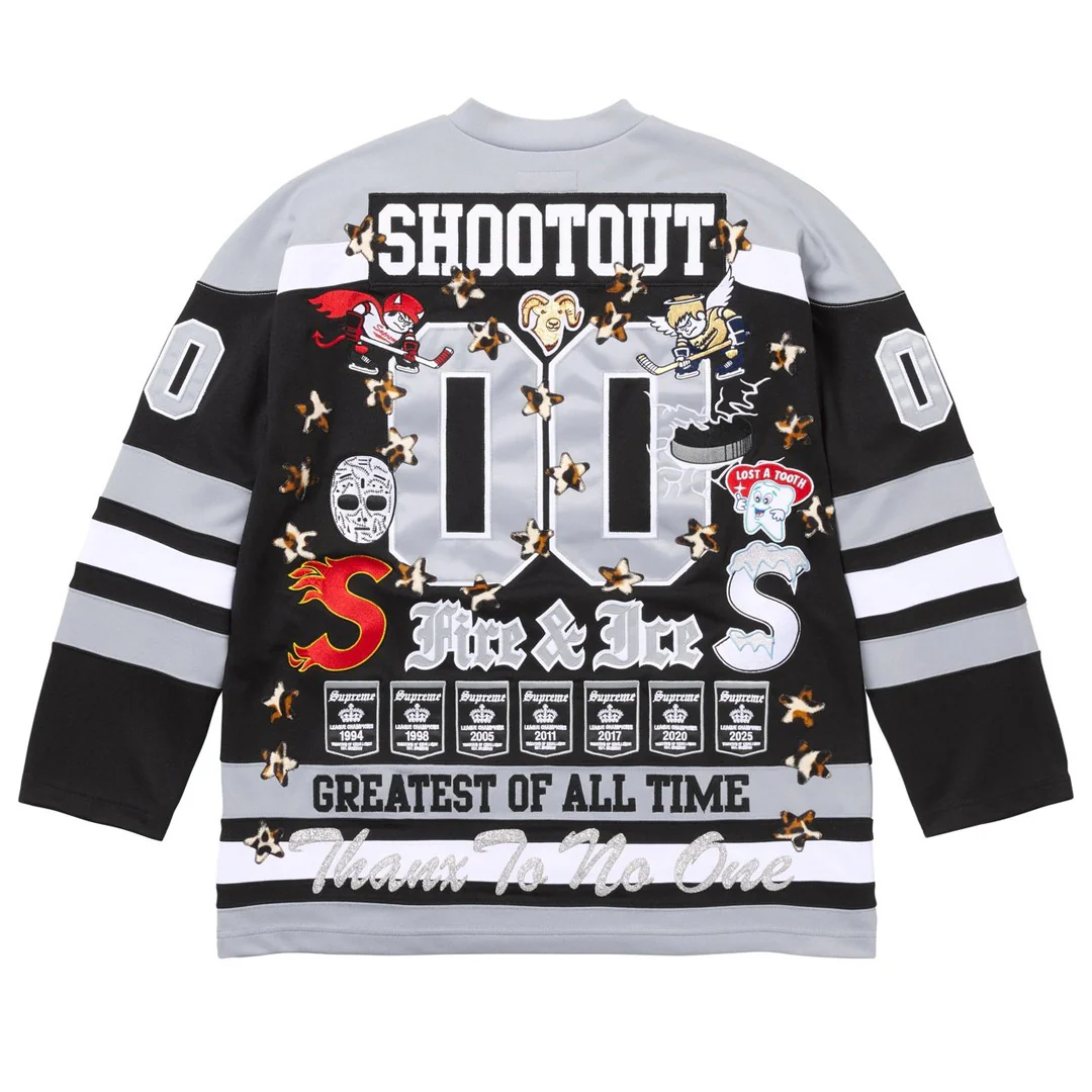 Supreme Fire & Ice Hockey Jersey Black - Image 2