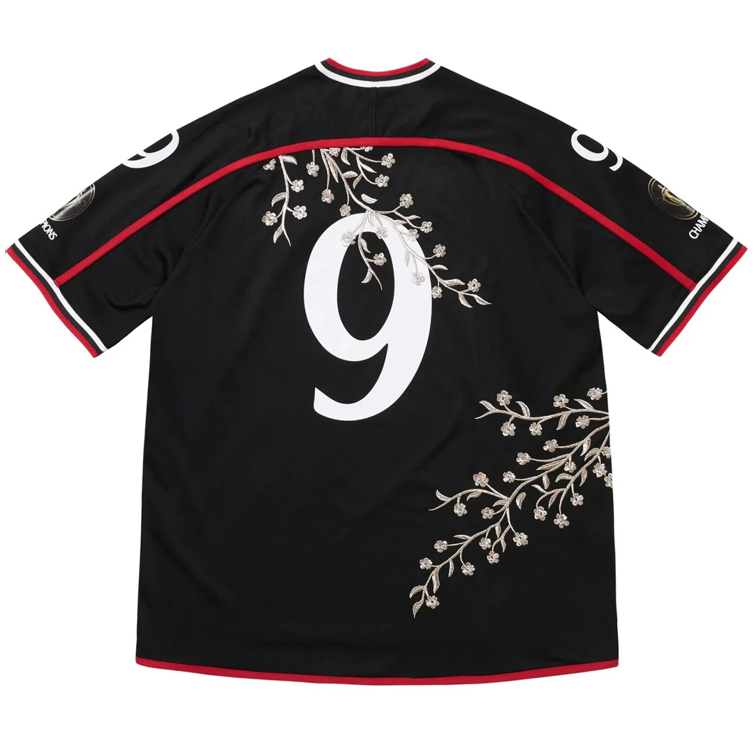 Supreme Floral Soccer Jersey Black - Image 2