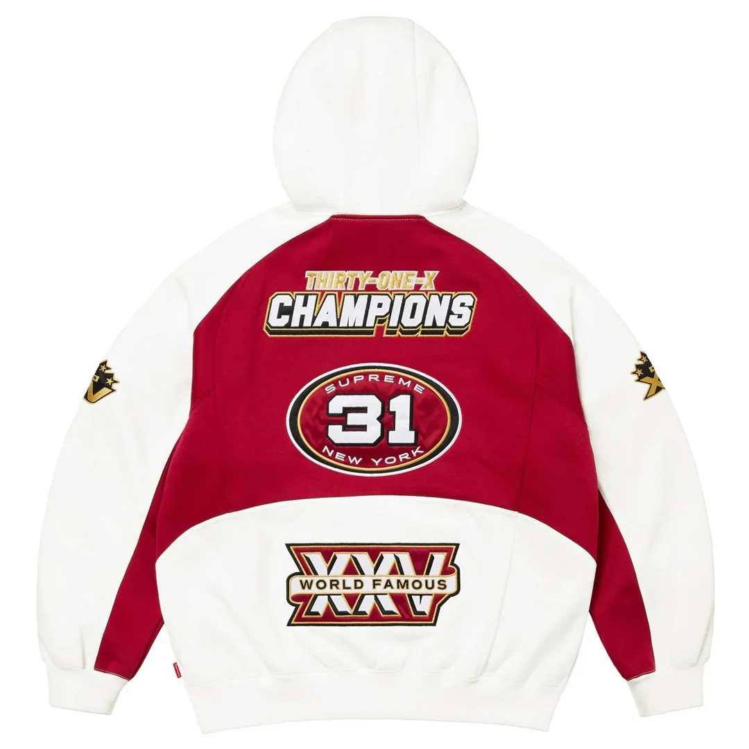 Supreme Football Zip Up Hoodie White - Image 2