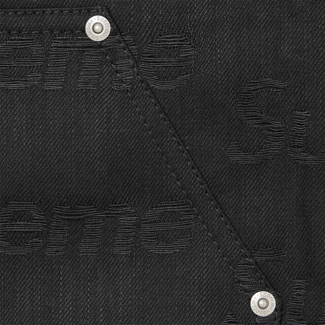 Supreme Jacquard Logos Double Knee Denim Painter Jean Black - Image 2
