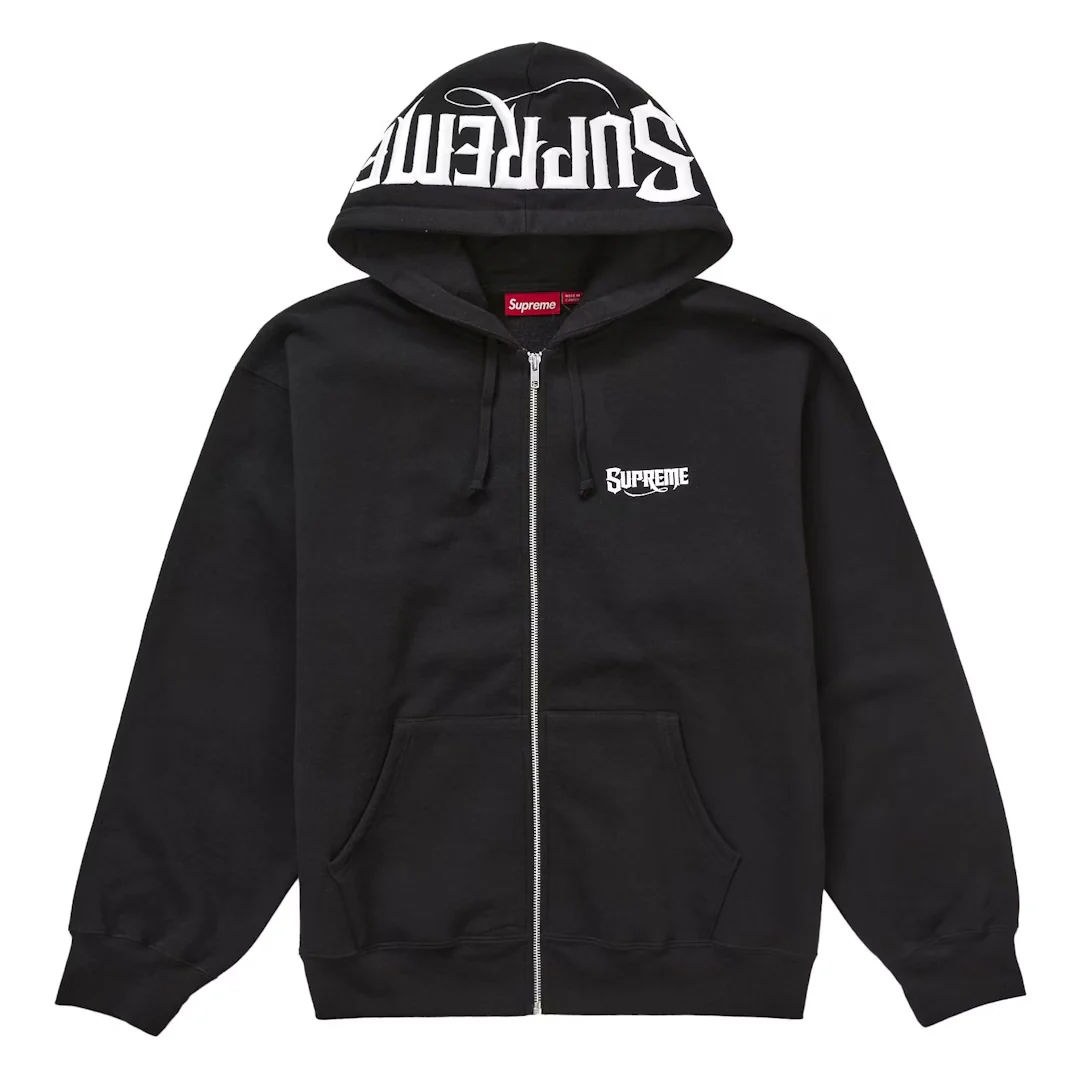 Supreme Mister Cartoon Zip Up Hoodie Black
