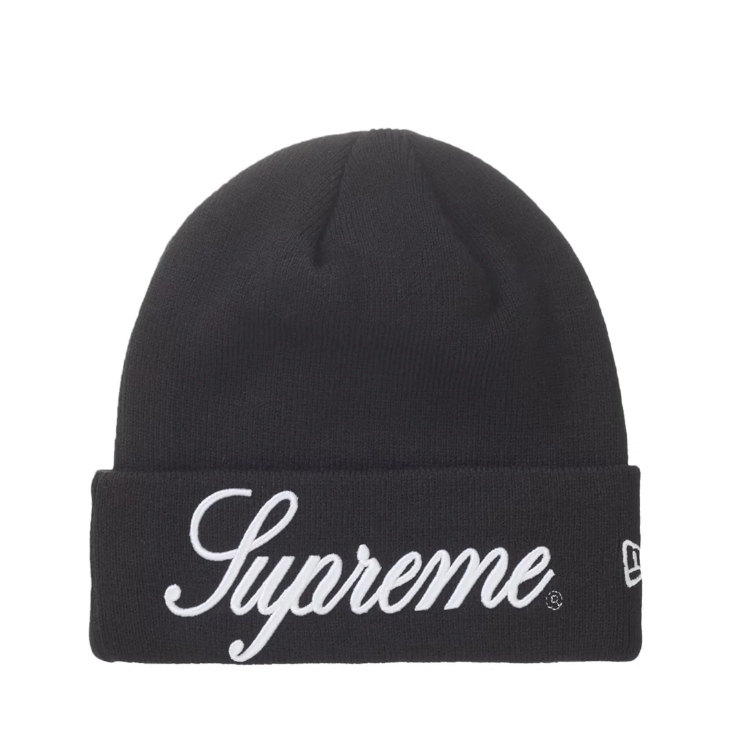 Supreme New Era Script Beanie Black