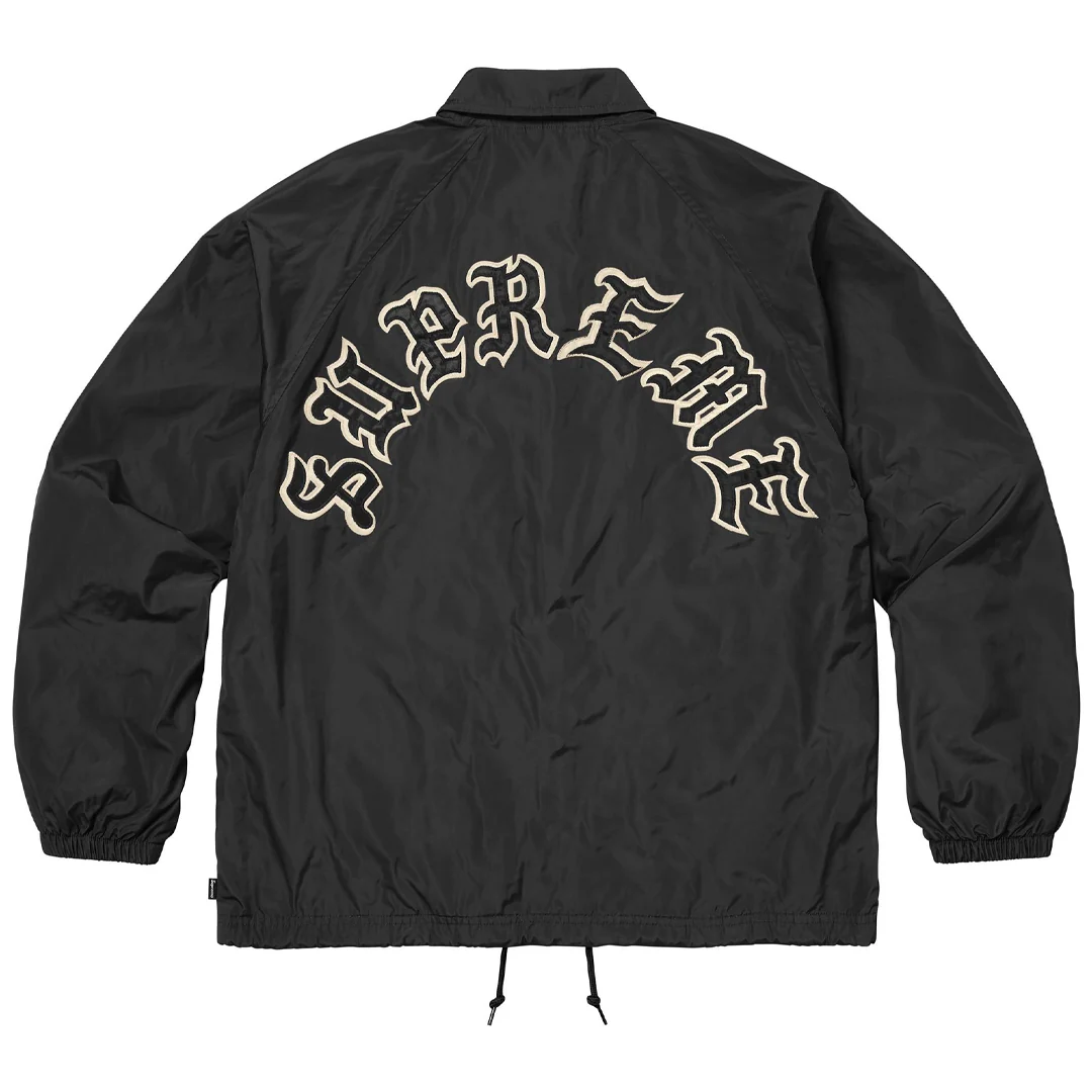 Supreme Old English Arc Coaches Jacket Black
