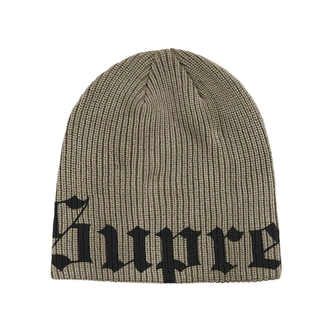 Supreme Old English Printed Beanie Olive