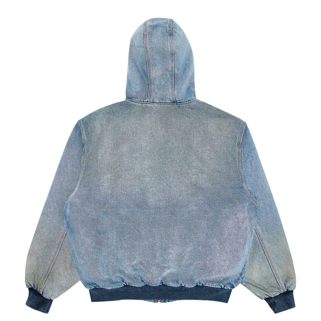 Supreme Reflective Arc Hooded Work Jacket Denim - Image 2